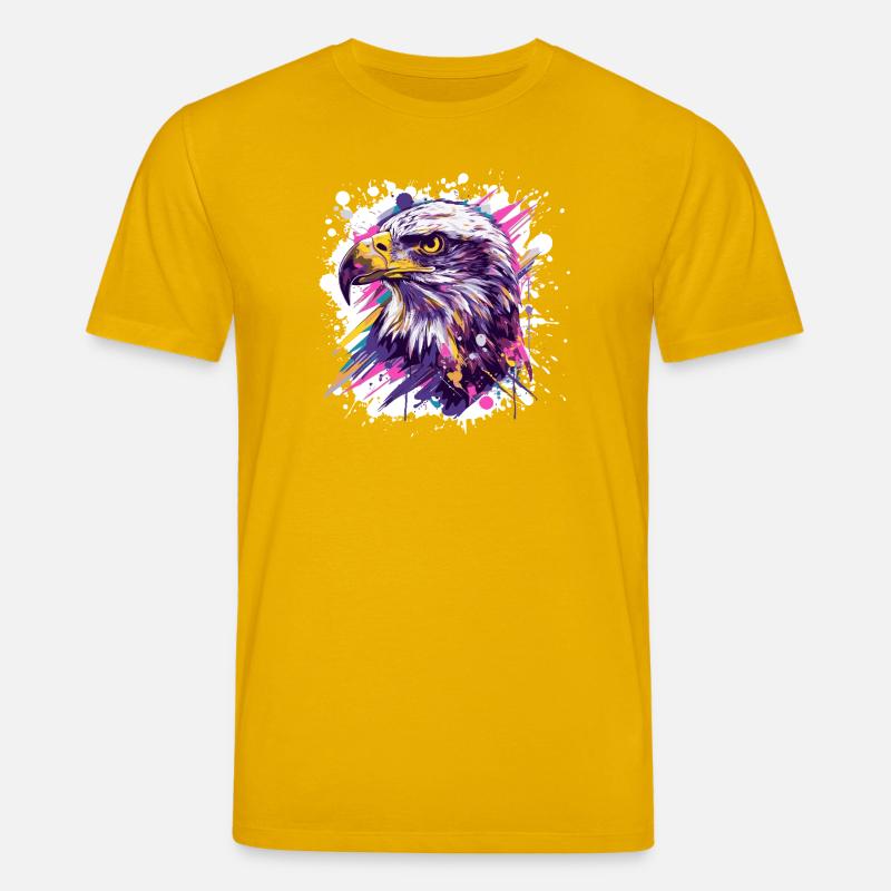 Farbexplosion Adlerkopf Kunst - Stanley/Stella Unisex Bio-T-Shirt CREATOR - Spektralgelb