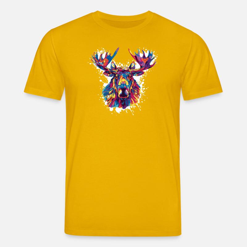Hirsch Reh Farbklecks - Stanley/Stella Unisex Bio-T-Shirt CREATOR  - Spektralgelb