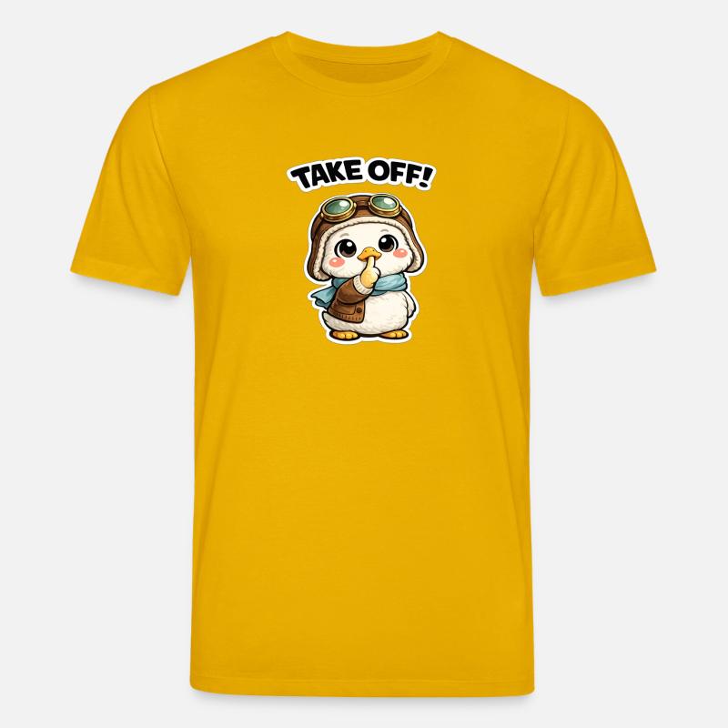 Take Off Pinguin Pilot - Stanley/Stella Unisex Bio-T-Shirt CREATOR  - Spektralgelb