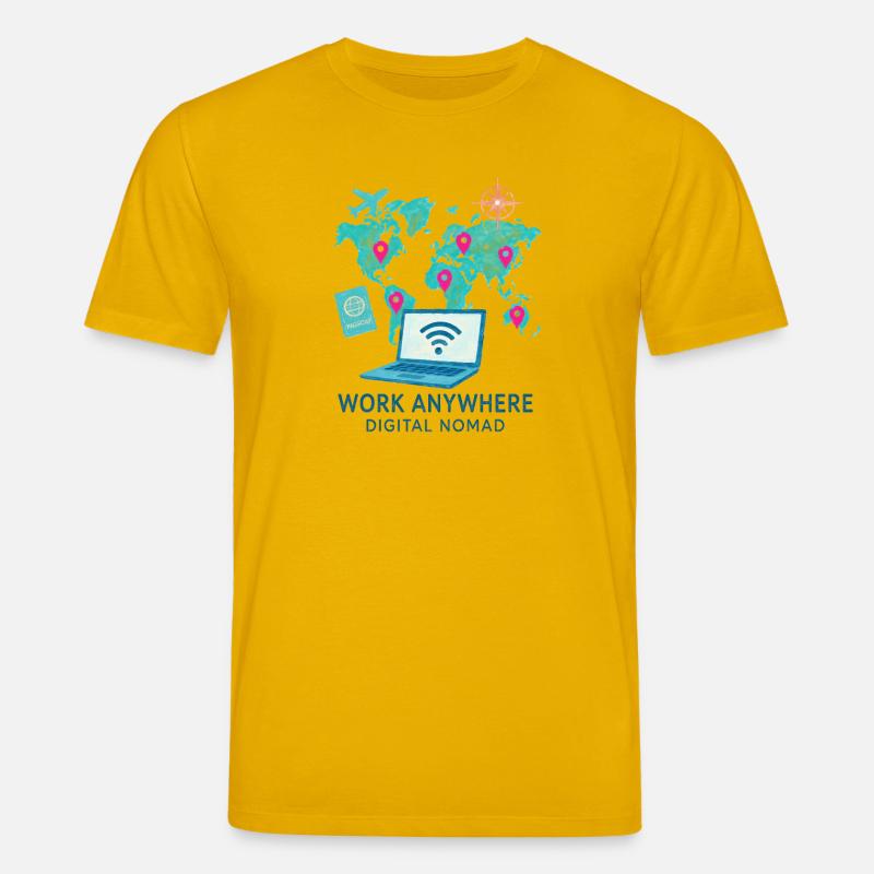 Telearbeit – Telearbeit – Voll-Fernarbeit - Stanley/Stella Unisex Bio-T-Shirt CREATOR  - Spektralgelb