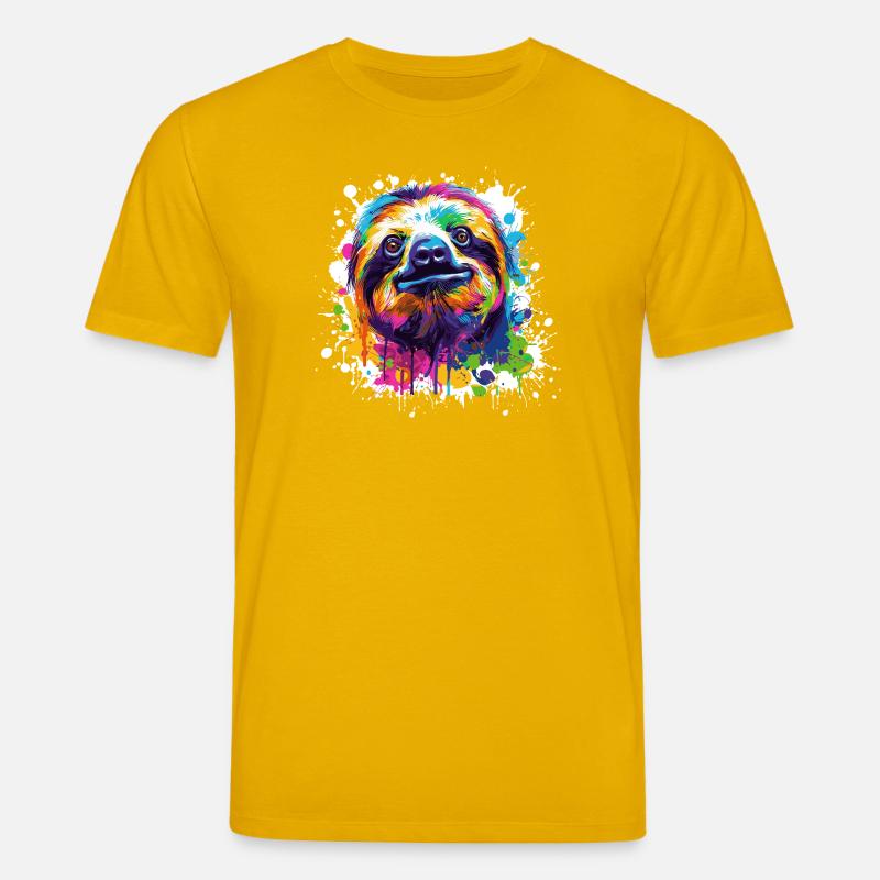 Farbexplosion Faultier Sloth - Stanley/Stella Unisex Bio-T-Shirt CREATOR  - Spektralgelb