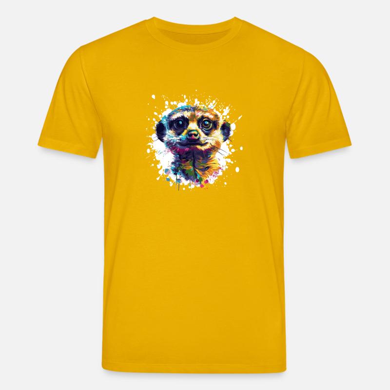 Erdmännchen Porträt Splash - Stanley/Stella Unisex Bio-T-Shirt CREATOR  - Spektralgelb