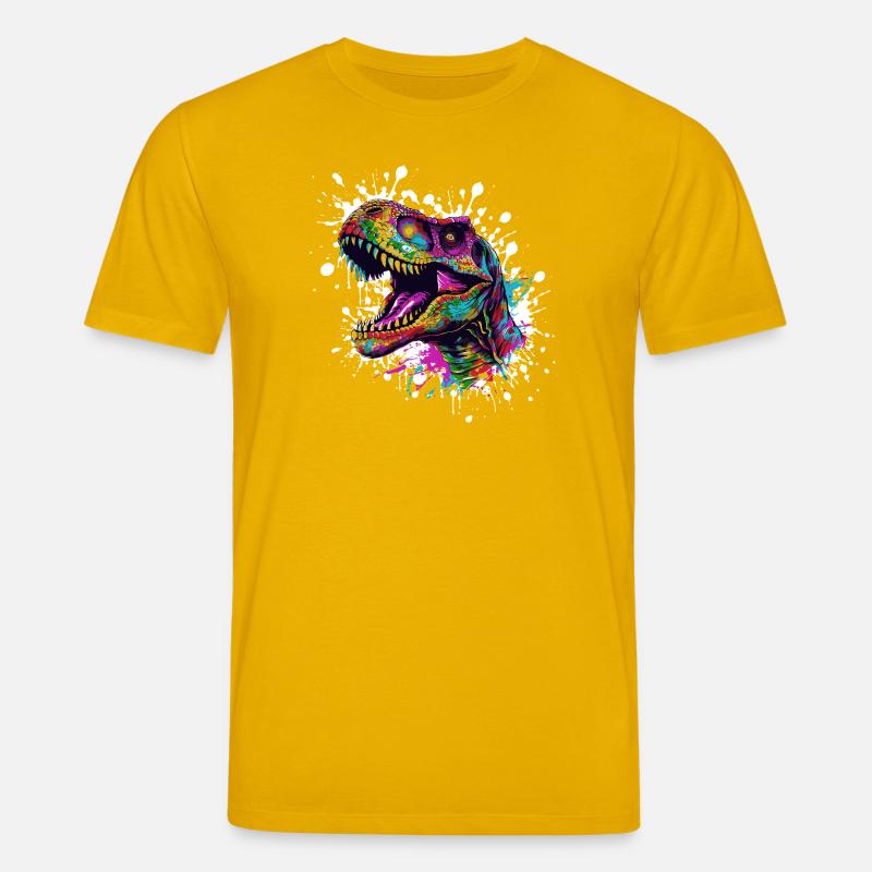Bunter Dino-Splatter - Stanley/Stella Unisex Bio-T-Shirt CREATOR  - Spektralgelb