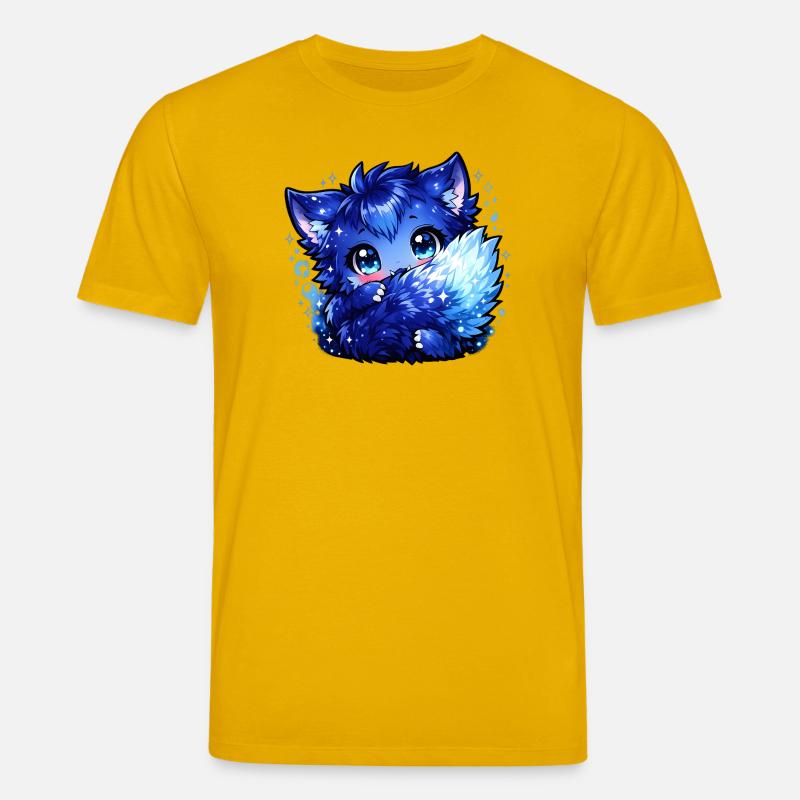 Blauer Eisfuchs Chibi-Design - Stanley/Stella Unisex Bio-T-Shirt CREATOR  - Spektralgelb