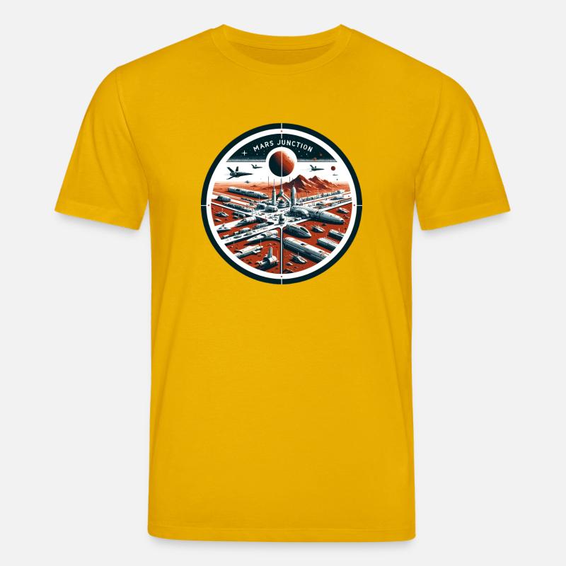 Mars Junction Raumhafen Patch - Stanley/Stella Unisex Bio-T-Shirt CREATOR  - Spektralgelb