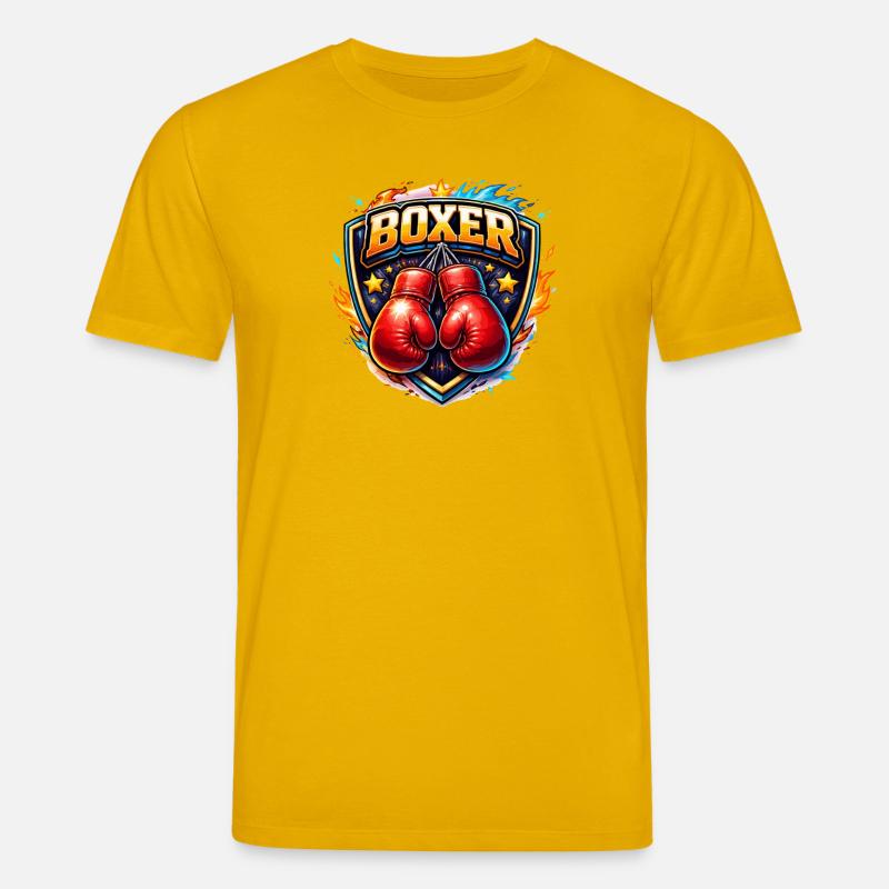 Logo de boxe combative avec gants - T-shirt bio CREATOR Stanley/Stella Unisexe - jaune spectre