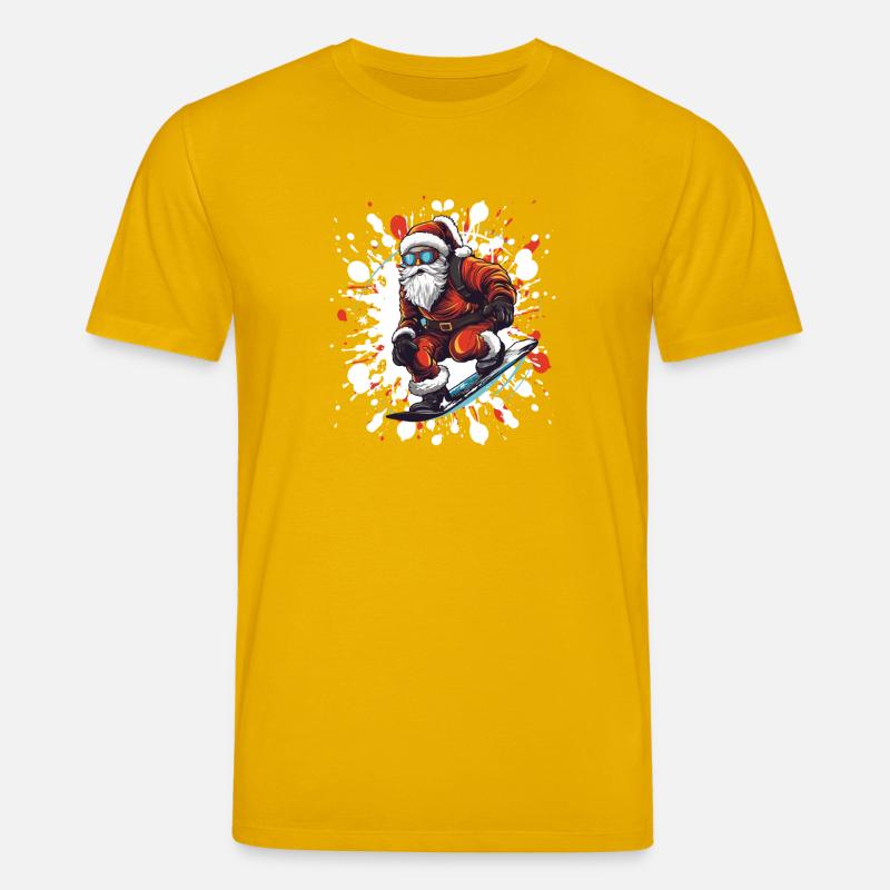 Weihnachtsmann Snowboard - Stanley/Stella Unisex Bio-T-Shirt CREATOR - Spektralgelb