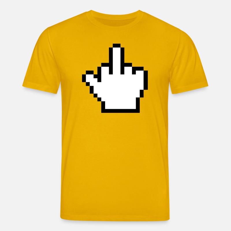 Mouse Hand Middle Finger Mouse Pointer - Stanley/Stella CREATOR Unisex Organic T-Shirt - spectra yellow