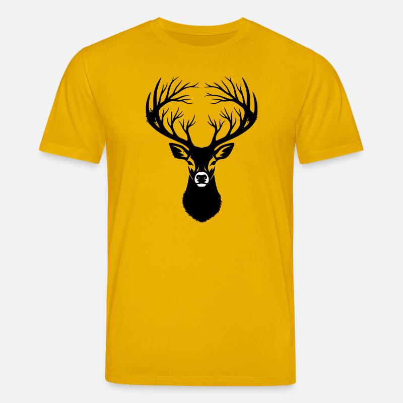 Hirschkopf Geweih Silhouette - Stanley/Stella Unisex Bio-T-Shirt CREATOR  - Spektralgelb