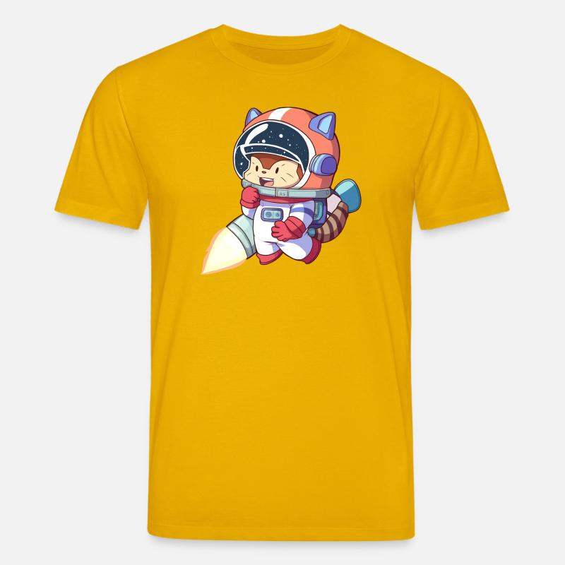 Astronaute chat en combinaison spatiale - T-shirt bio CREATOR Stanley/Stella Unisexe - jaune spectre