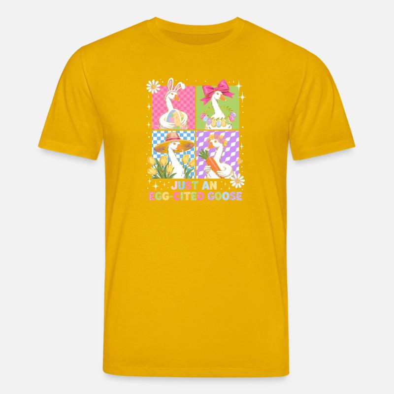 Eierfreudige Gans im Vier Panel - Stanley/Stella Unisex Bio-T-Shirt CREATOR  - Spektralgelb