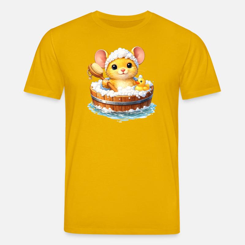 Un bain de souris mignon - T-shirt bio CREATOR Stanley/Stella Unisexe - jaune spectre