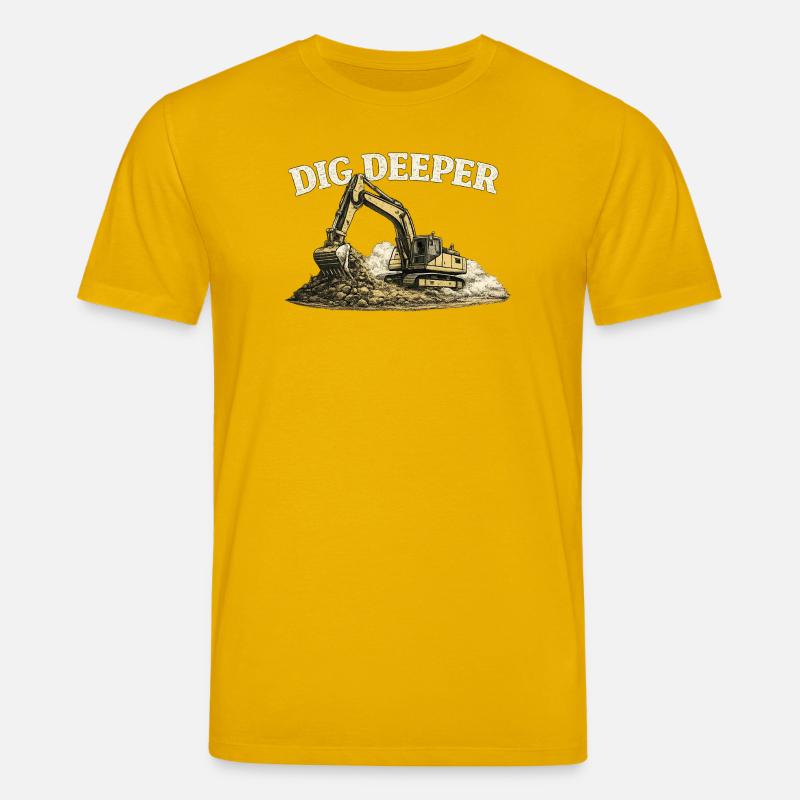 Dig Deeper Bagger Baustelle Baumaschine - Stanley/Stella Unisex Bio-T-Shirt CREATOR - Spektralgelb