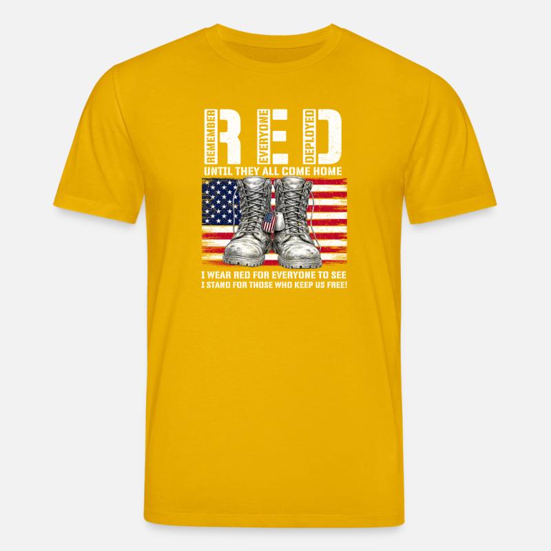 RED Friday Remember Everyone Deployed Home - Stanley/Stella Unisex Bio-T-Shirt CREATOR  - Spektralgelb