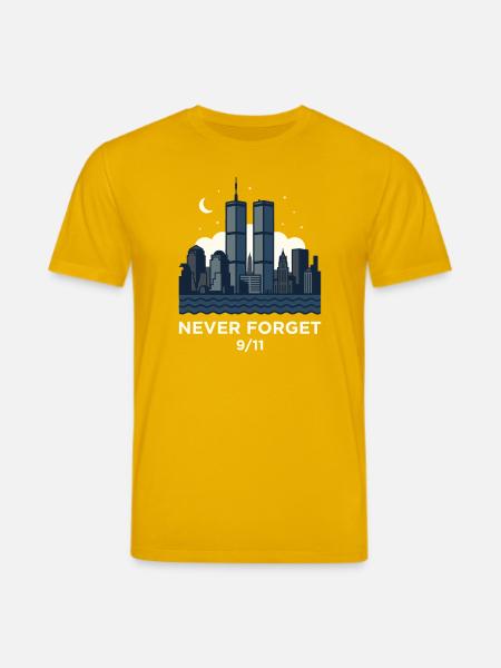 Never Forget 9/11 Skyline Night - Stanley/Stella CREATOR Unisex Organic T-Shirt - spectra yellow