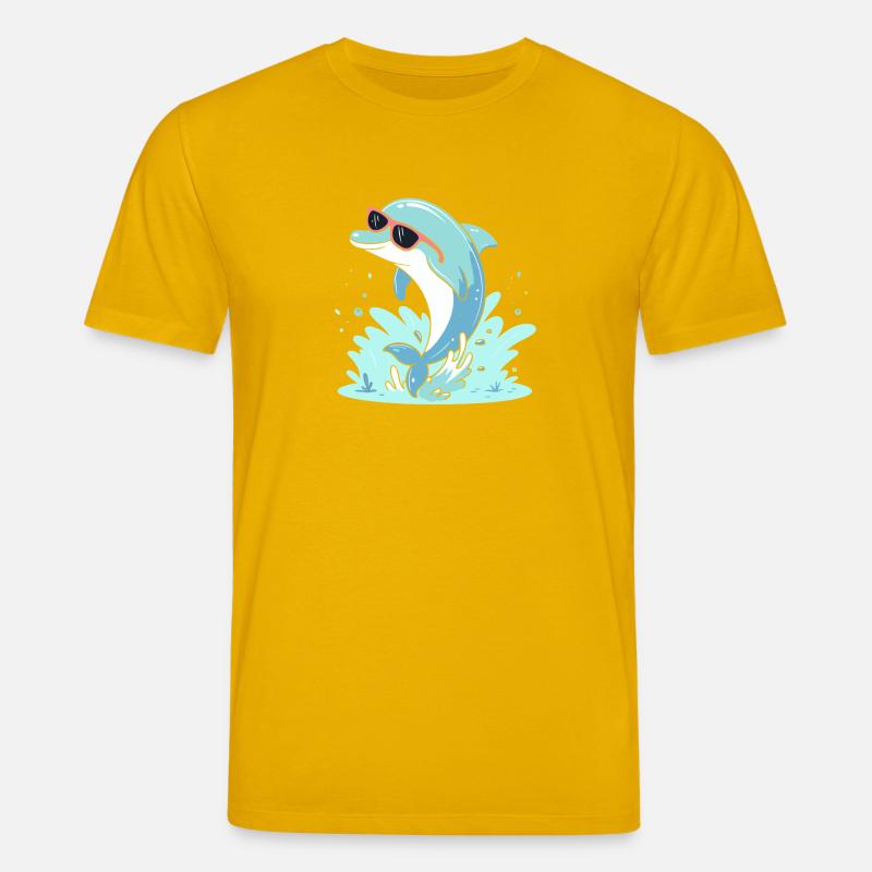 Dauphin estival lunettes rose - T-shirt bio CREATOR Stanley/Stella Unisexe - jaune spectre