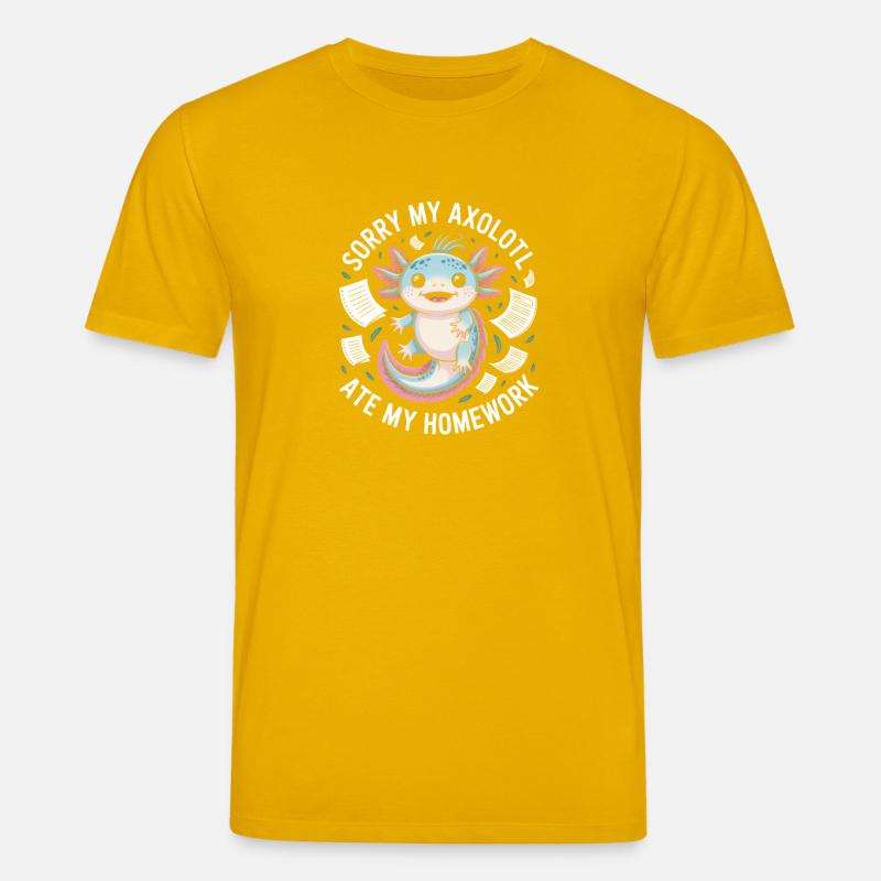 Axolotl a mangé mes devoirs - T-shirt bio CREATOR Stanley/Stella Unisexe - jaune spectre