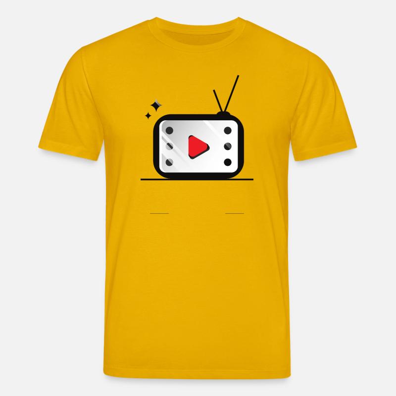 Retro TV Play Button Muster - Stanley/Stella Unisex Bio-T-Shirt CREATOR  - Spektralgelb