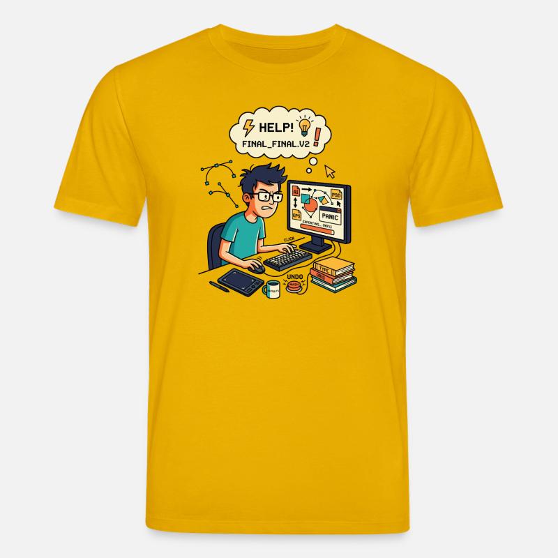 Graphic Designer Chaos Export Panic - Stanley/Stella Unisex Bio-T-Shirt CREATOR  - Spektralgelb