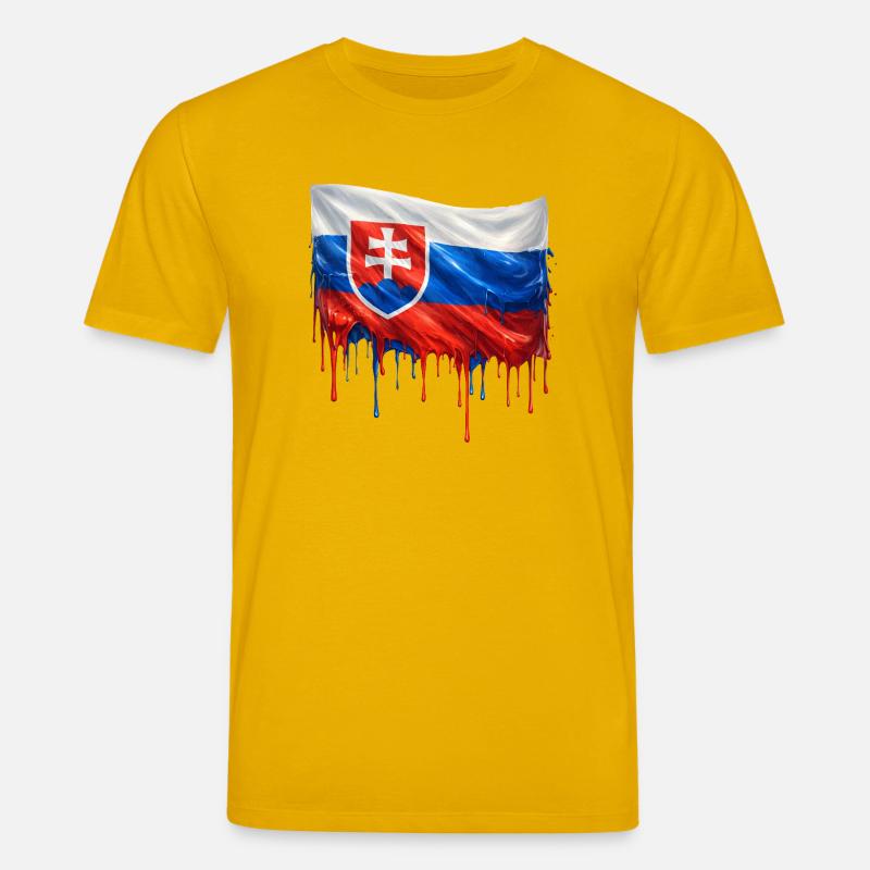 Flagge Slowakei Farbklecks - Stanley/Stella Unisex Bio-T-Shirt CREATOR  - Spektralgelb