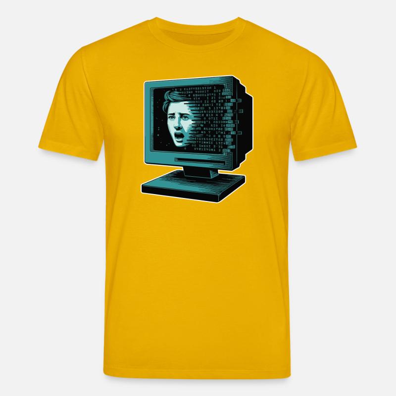 Retro-Computer Schrecken-  Retroglitch KI - Stanley/Stella Unisex Bio-T-Shirt CREATOR  - Spektralgelb