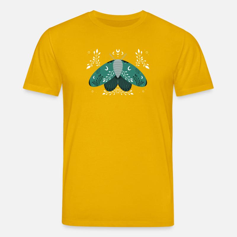 Papillon de nuit vert avec feuillage - T-shirt bio CREATOR Stanley/Stella Unisexe - jaune spectre