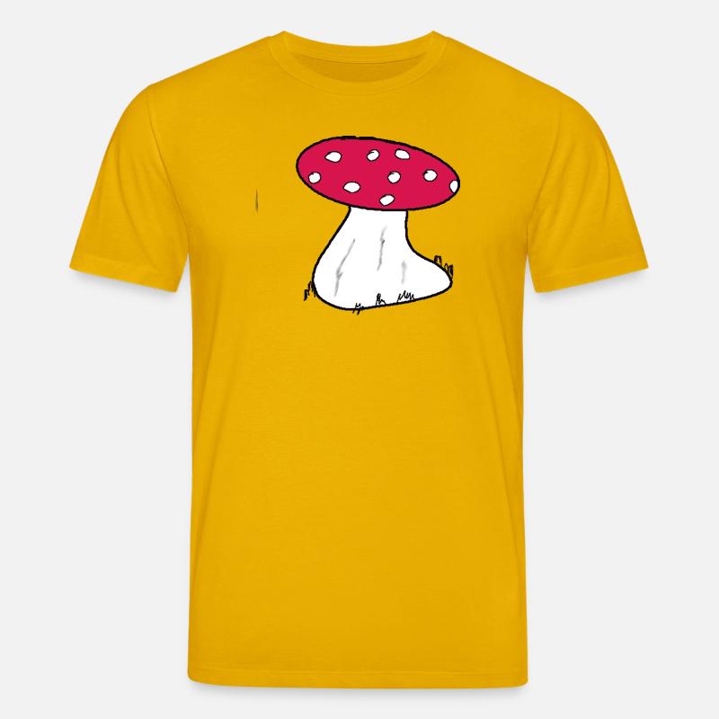 Red Toadstool Cartoon Pattern - Stanley/Stella CREATOR Unisex Organic T-Shirt - spectra yellow