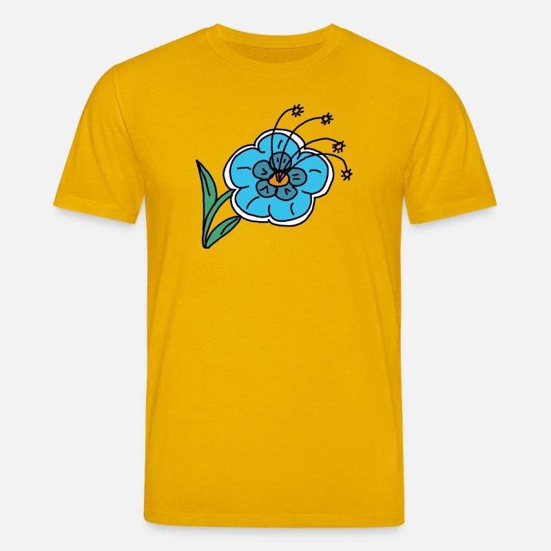 Handgezeichnete blaue Blume Kinder Kind - Stanley/Stella Unisex Bio-T-Shirt CREATOR - Spektralgelb
