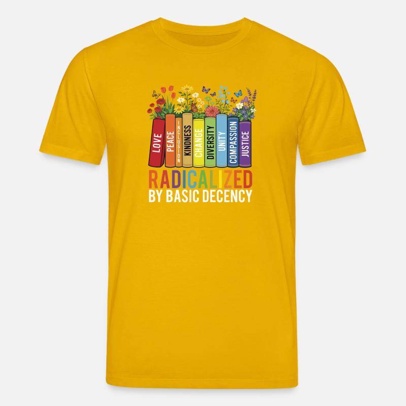 Radicalized Basic Decency Kindness Equality  - Stanley/Stella CREATOR Unisex Organic T-Shirt - spectra yellow