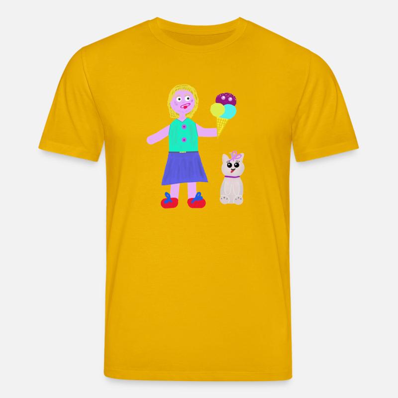 Eiscreme-Mädchen Eiscreme Eiswaffel Eis - Stanley/Stella CREATOR Unisex Organic T-Shirt - spectra yellow