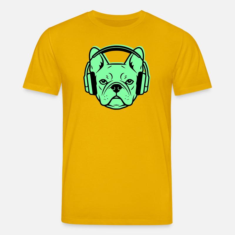 Frenchie DJ Kopfhörer Musik - Stanley/Stella Unisex Bio-T-Shirt CREATOR  - Spektralgelb