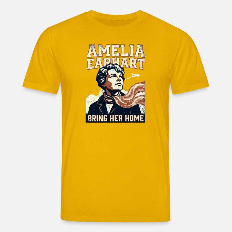 Amelia Earhart – Bring sie nach Hause - Stanley/Stella Unisex Bio-T-Shirt CREATOR  - Spektralgelb