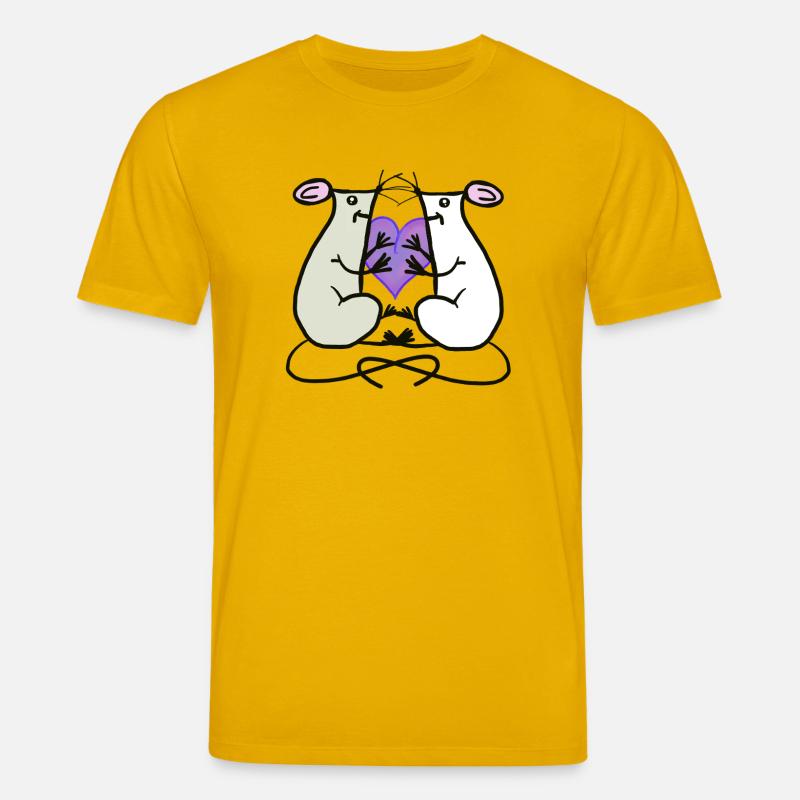 Ratten Mäuse Herz Valentin Freunde - Stanley/Stella Unisex Bio-T-Shirt CREATOR  - Spektralgelb