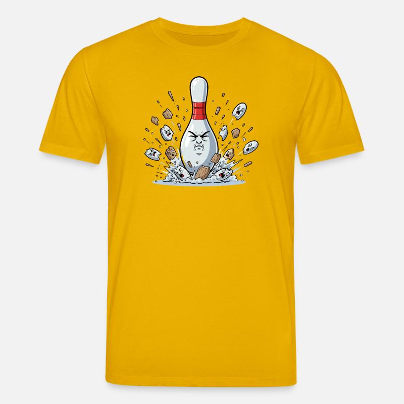Exploding Bowling Pin Cartoon - Stanley/Stella CREATOR Unisex Organic T-Shirt - spectra yellow