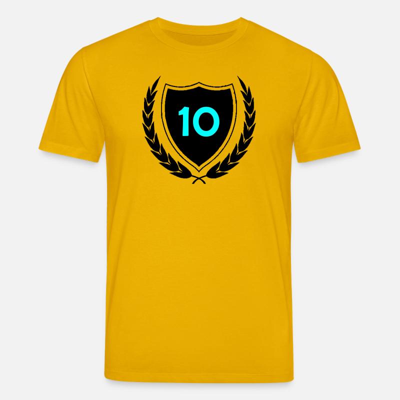 Imprimé en chiffres néon dix - T-shirt bio CREATOR Stanley/Stella Unisexe - jaune spectre