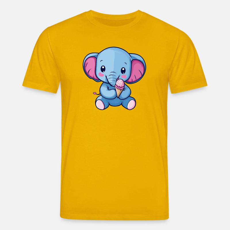 Blauer Elefanten Eisgenuss - Stanley/Stella Unisex Bio-T-Shirt CREATOR  - Spektralgelb