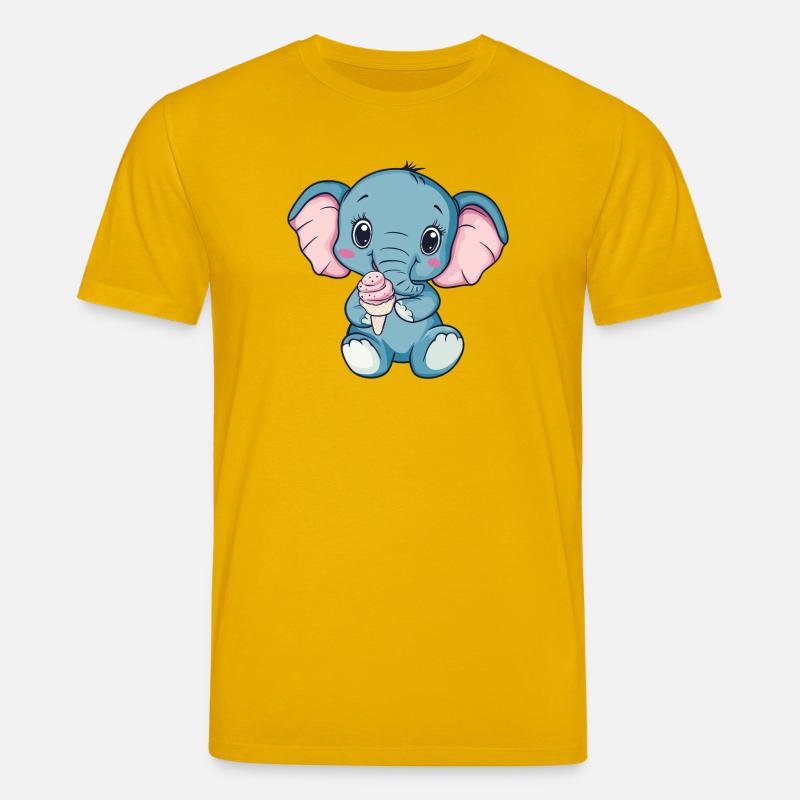 Illustration de crème glacée éléphant câline - T-shirt bio CREATOR Stanley/Stella Unisexe - jaune spectre