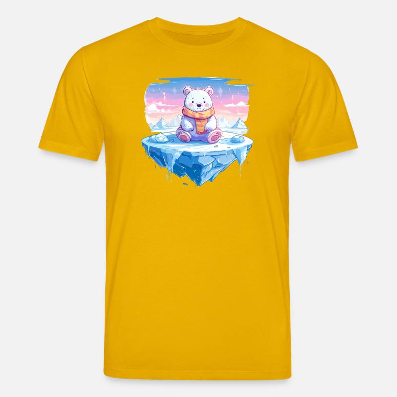Polarlicht-Bär auf Eis - Stanley/Stella Unisex Bio-T-Shirt CREATOR - Spektralgelb