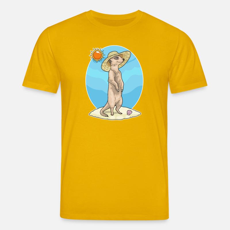 Erdmännchen Strand Strohhut Sommer - Stanley/Stella Unisex Bio-T-Shirt CREATOR  - Spektralgelb