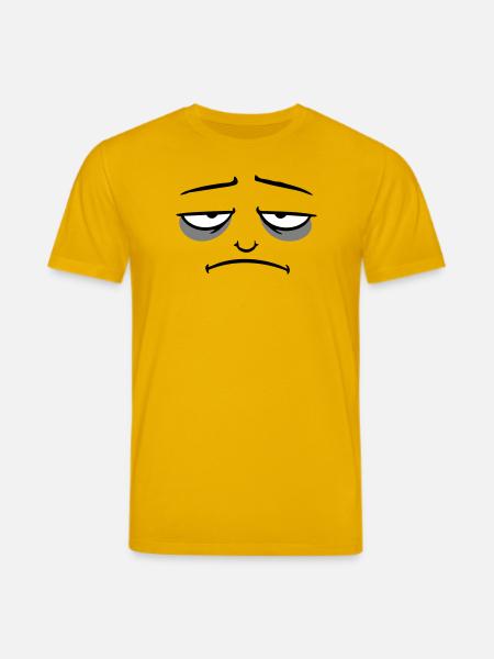 Grumpy sad disappointed face funny - Stanley/Stella CREATOR Unisex Organic T-Shirt - spectra yellow