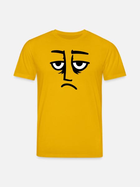 Grumpy sad disappointed face funny - Stanley/Stella CREATOR Unisex Organic T-Shirt - spectra yellow