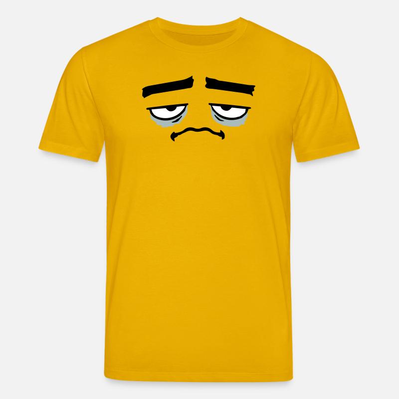 Grumpy sad disappointed face funny - Stanley/Stella CREATOR Unisex Organic T-Shirt - spectra yellow