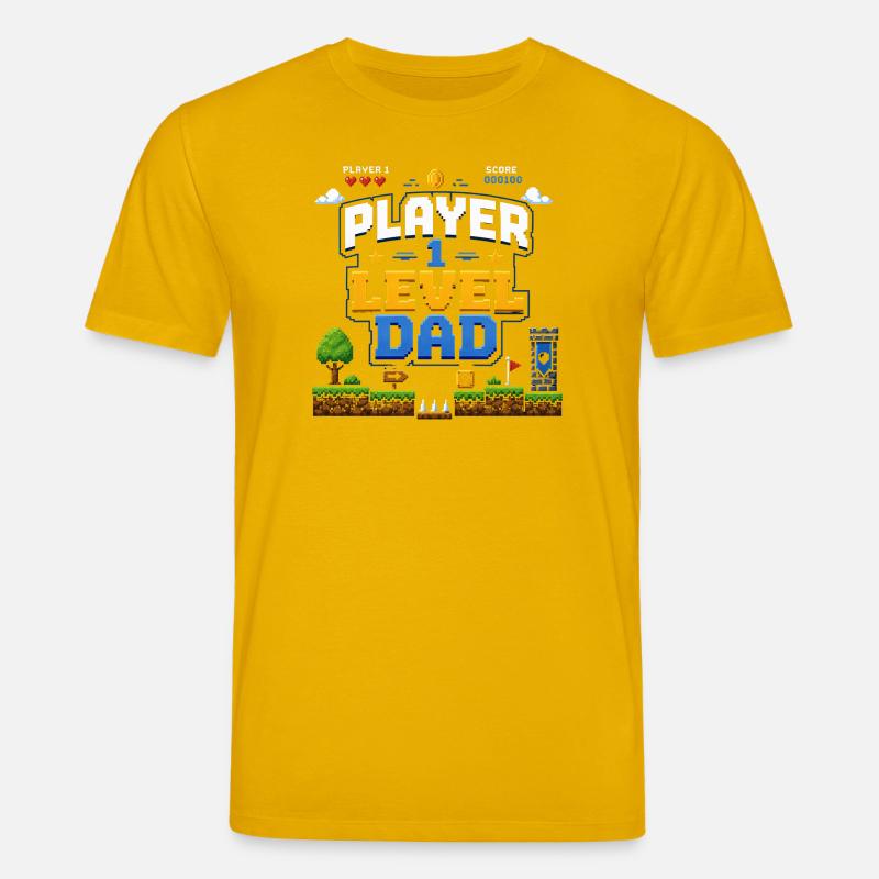 Pixellevel Vater: Retro Spielwelt - Stanley/Stella Unisex Bio-T-Shirt CREATOR  - Spektralgelb