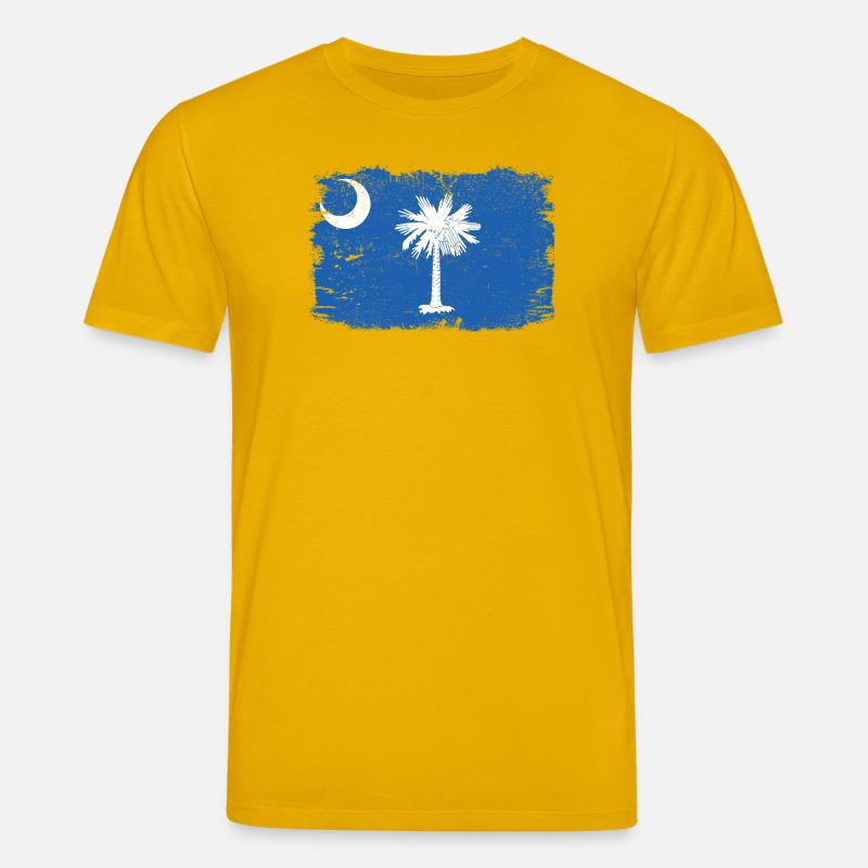 Drapeau de Caroline du Sud vieilli - T-shirt bio CREATOR Stanley/Stella Unisexe - jaune spectre