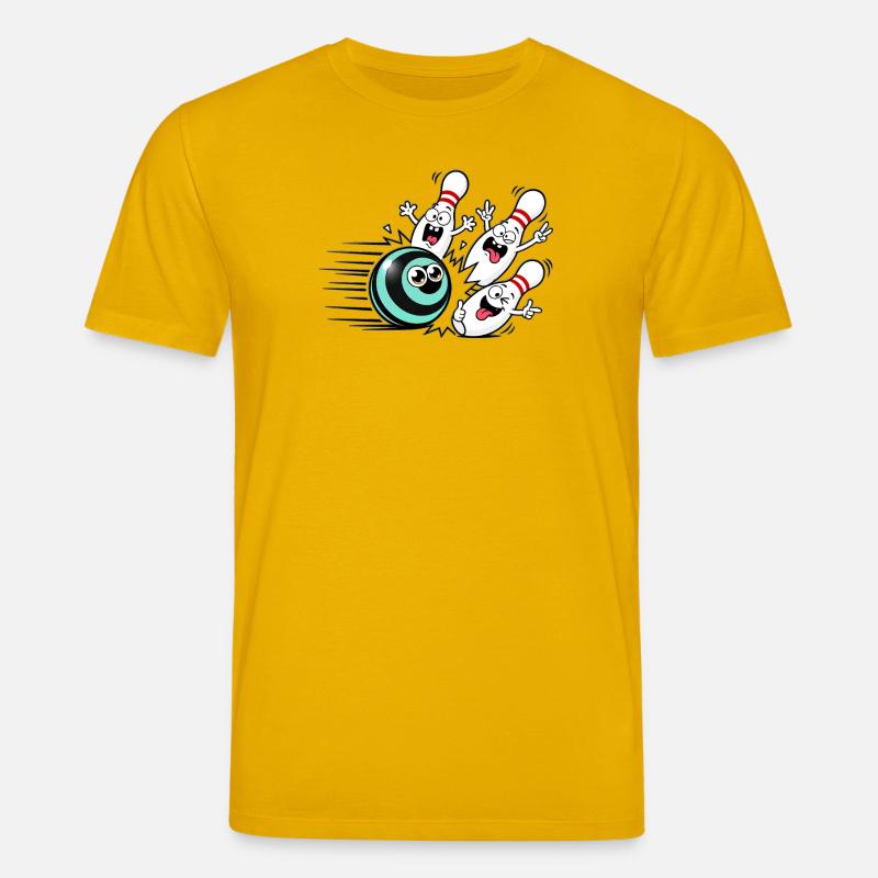Lebendige Bowlingball mit frechen Pins - Stanley/Stella Unisex Bio-T-Shirt CREATOR  - Spektralgelb