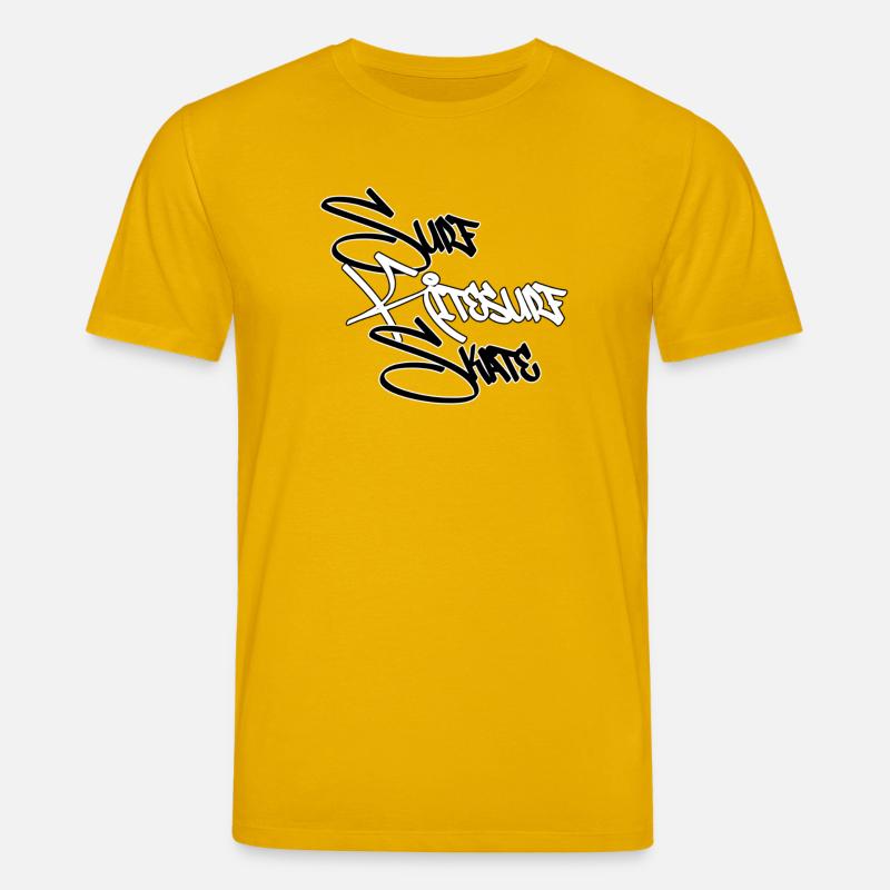 Graffiti Surf Script White - Stanley/Stella CREATOR Unisex Organic T-Shirt - spectra yellow