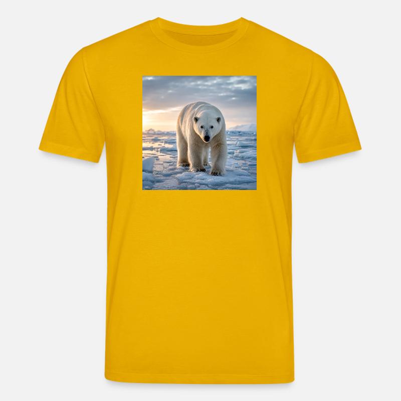 Arktischer Eisbär auf Eis - Stanley/Stella Unisex Bio-T-Shirt CREATOR - Spektralgelb