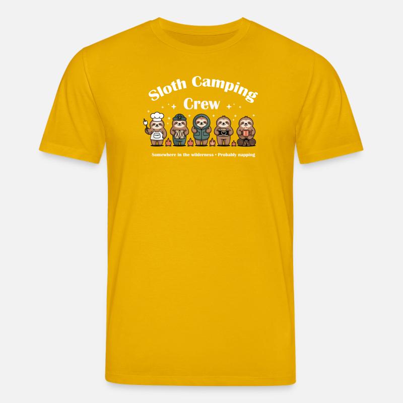 Sloth Camping Crew - Stanley/Stella Unisex Bio-T-Shirt CREATOR  - Spektralgelb