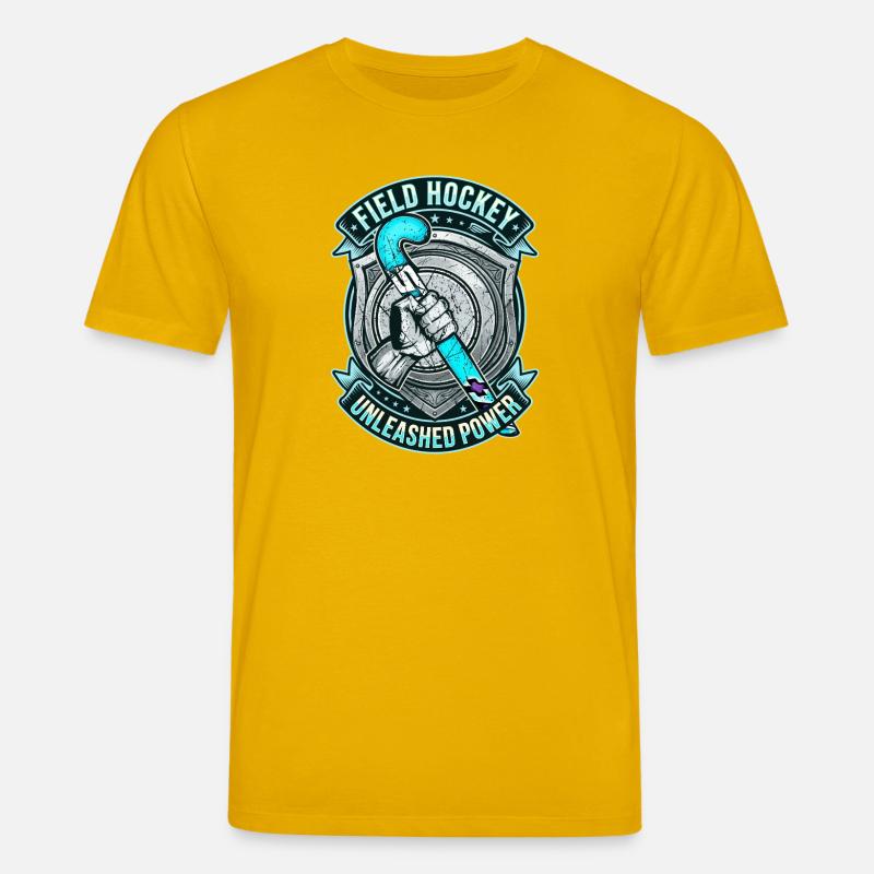 Feldhockey Schläger Unleashed Power Wappen - Stanley/Stella Unisex Bio-T-Shirt CREATOR - Spektralgelb