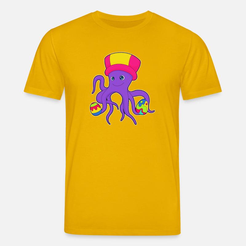 Octopus Easter Easter Eggs - Stanley/Stella CREATOR Unisex Organic T-Shirt - spectra yellow